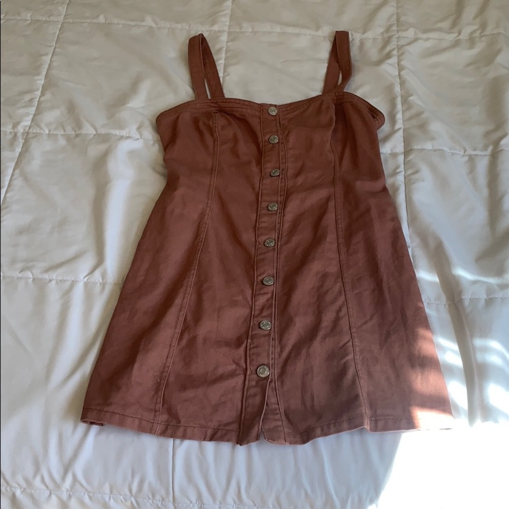 Pink denim dress